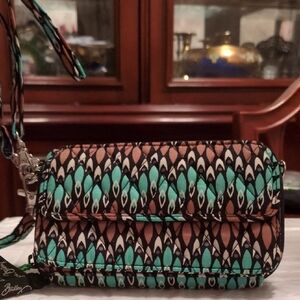 Vera Bradley Teal and Pink Patterned Clutch